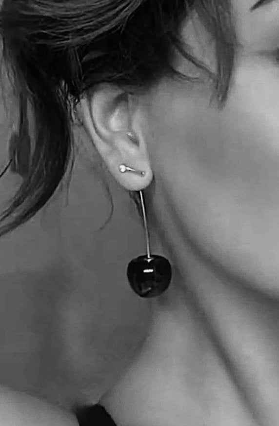 Red Cherry Drop Earrings