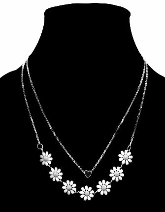 Daisy Heart Two-Layered Necklace for Women