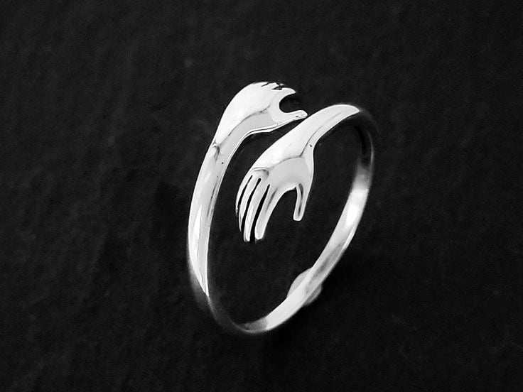 Silver-Plated Loved Ones Hug Ring